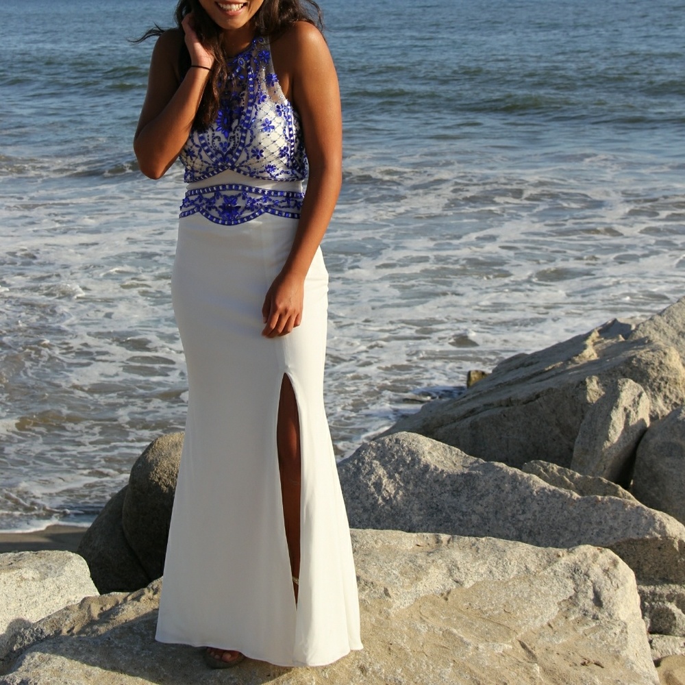 High Neck Jersey Prom Dress