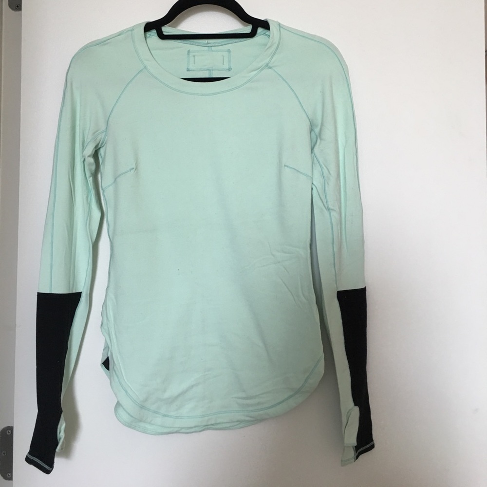 Lululemon Green Long Sleeve Top with Black Detail