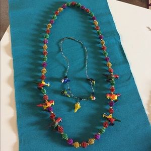 2 festive, colorful parrot necklaces!