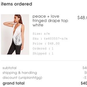 Fringe top from missguided