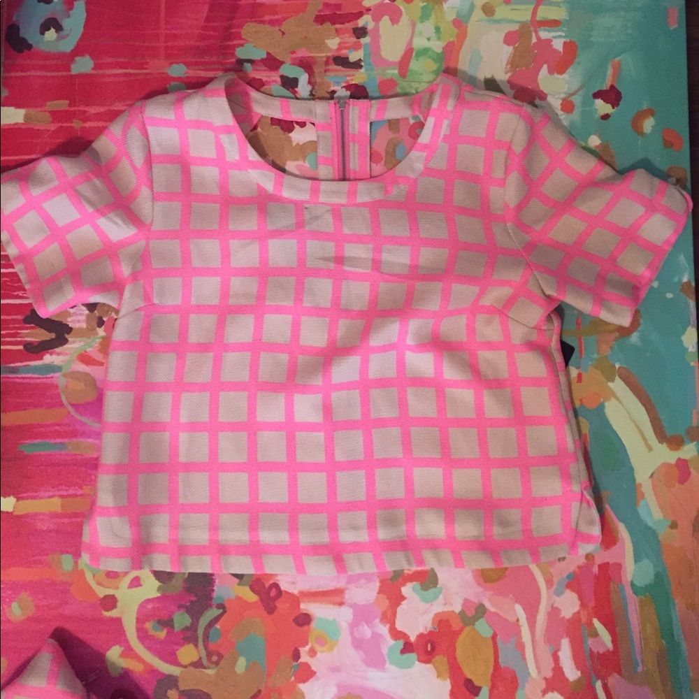 Joa Pink & Tan top
