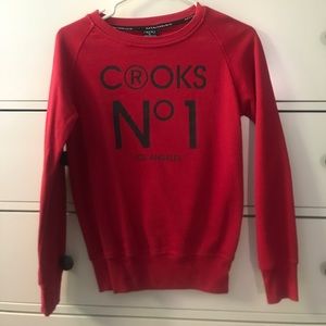 Red sweater crooks & castles