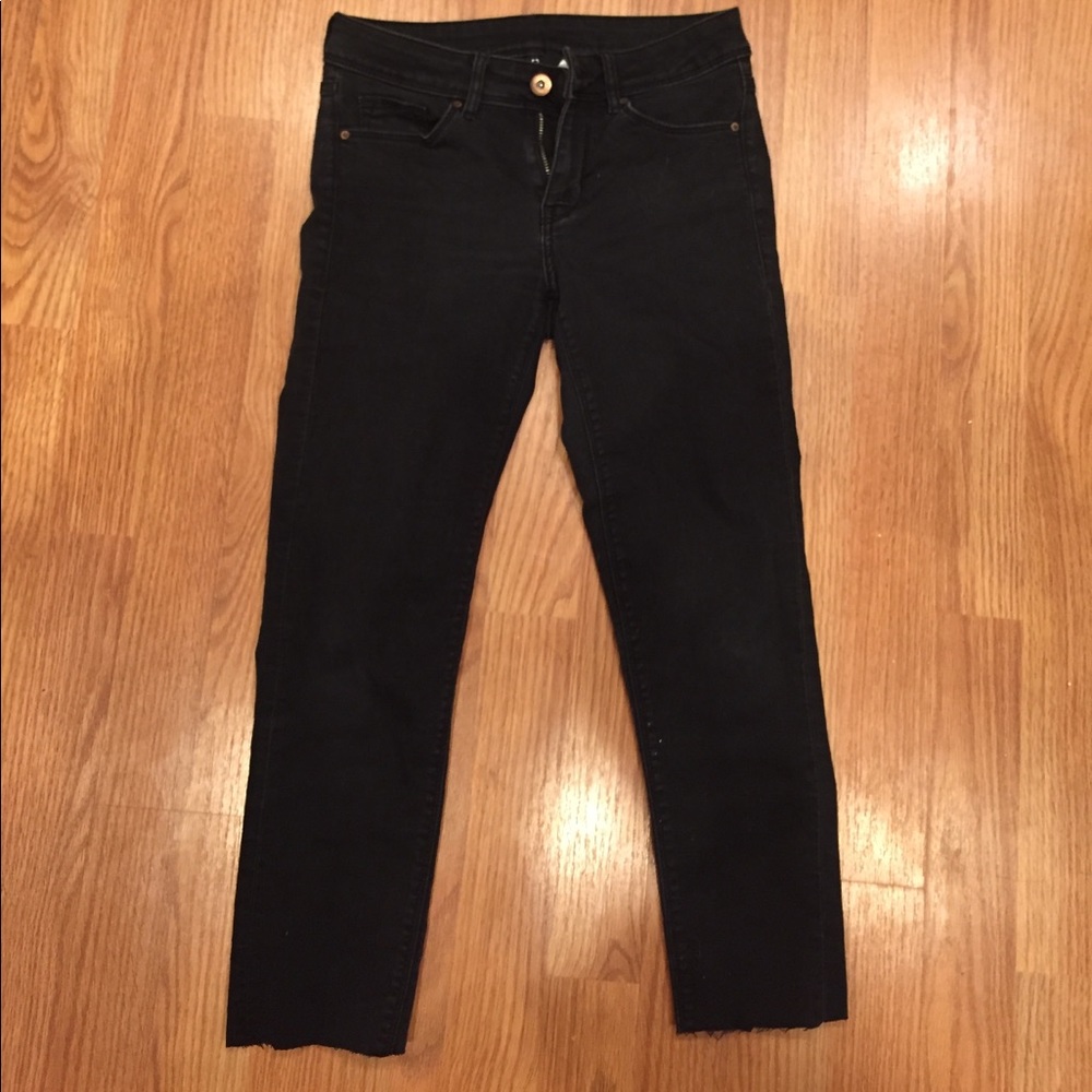 Cropped, black jeans