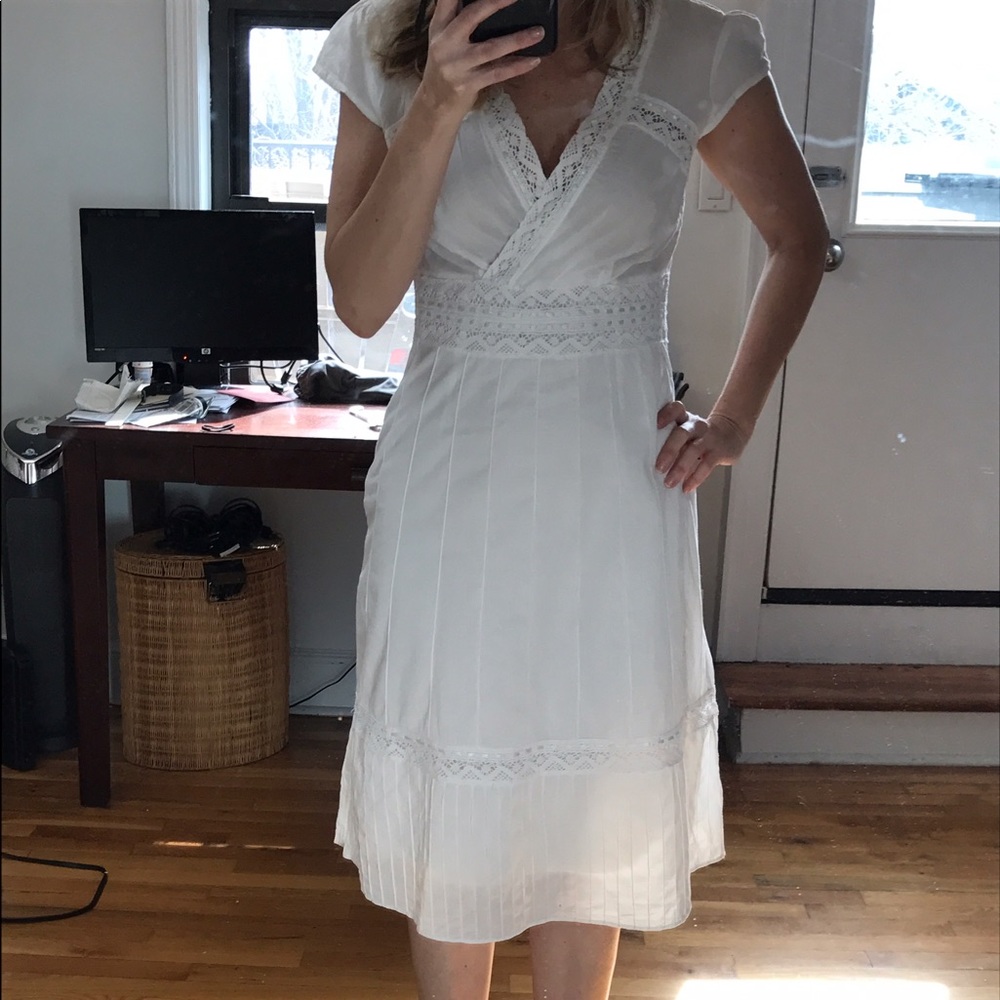 BCBGMaxAzria White Cotton Dress
