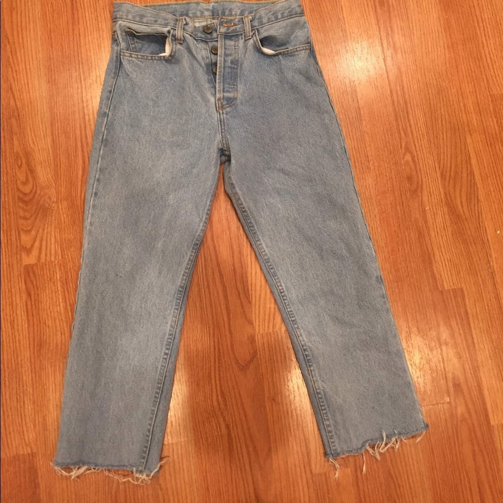 High waisted, cropped, Brandy Melville jeans