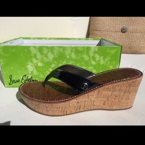 Black Sam Edelman wedge sandals