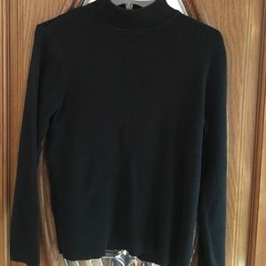 Basic Black Ribbed Sweater Karen Scott