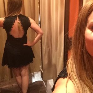 LBD with open back and high neck - size S.