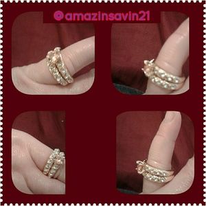 SOLD!Gold Champagne Engagement/WEDDING rings