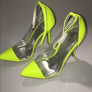 Neon and Lucite heels