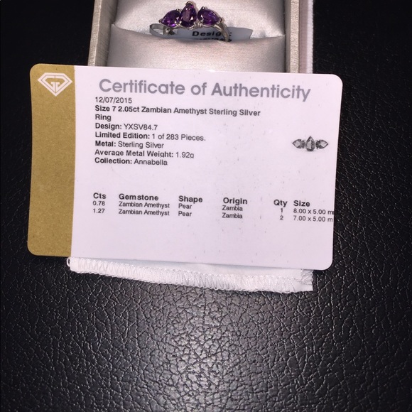 Zambian amethyst sterling silver ring