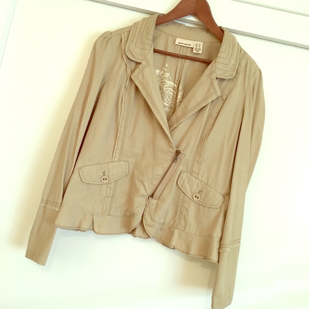 DKNY ruffled and zippered cargo jacket