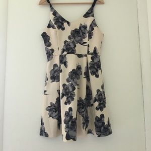 Cream and black floral dress