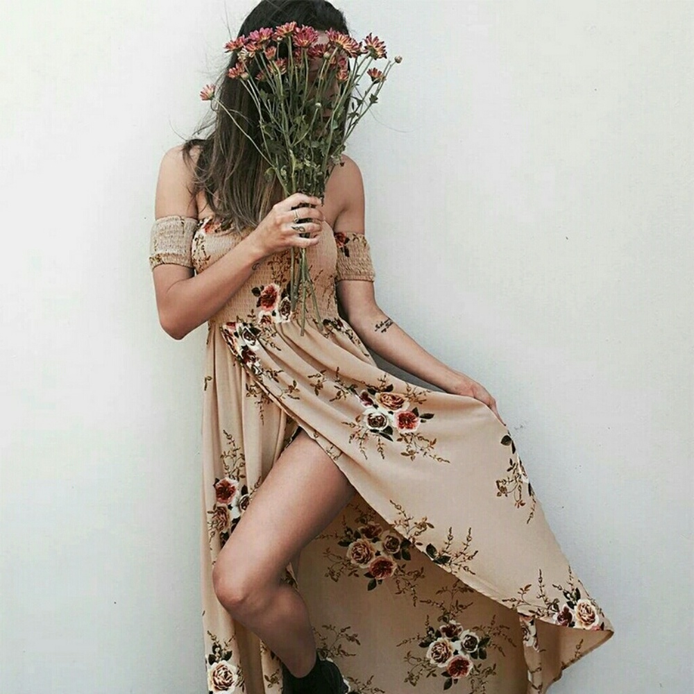 🌊Floral Off Shoulder Beach Dress - Picture 2 of 7