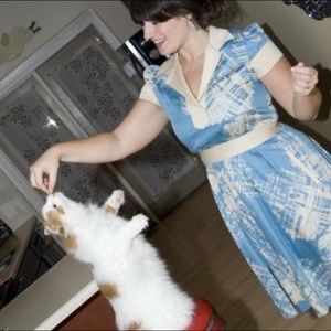 BCBG retro-style dress with pockets, size 8