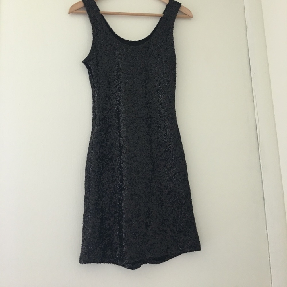Black Sequined mini dress