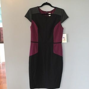 Black and purple dress with plaid detail