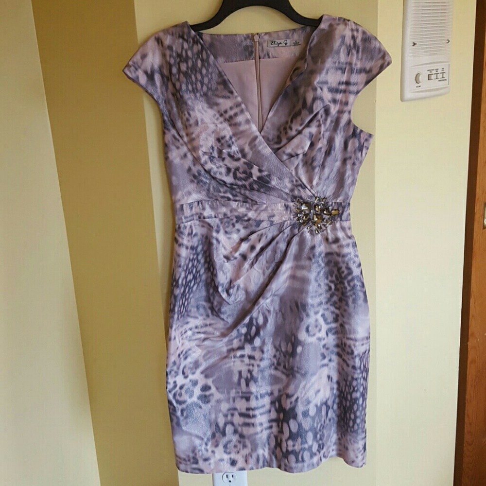 Lavender printed cocktail dress