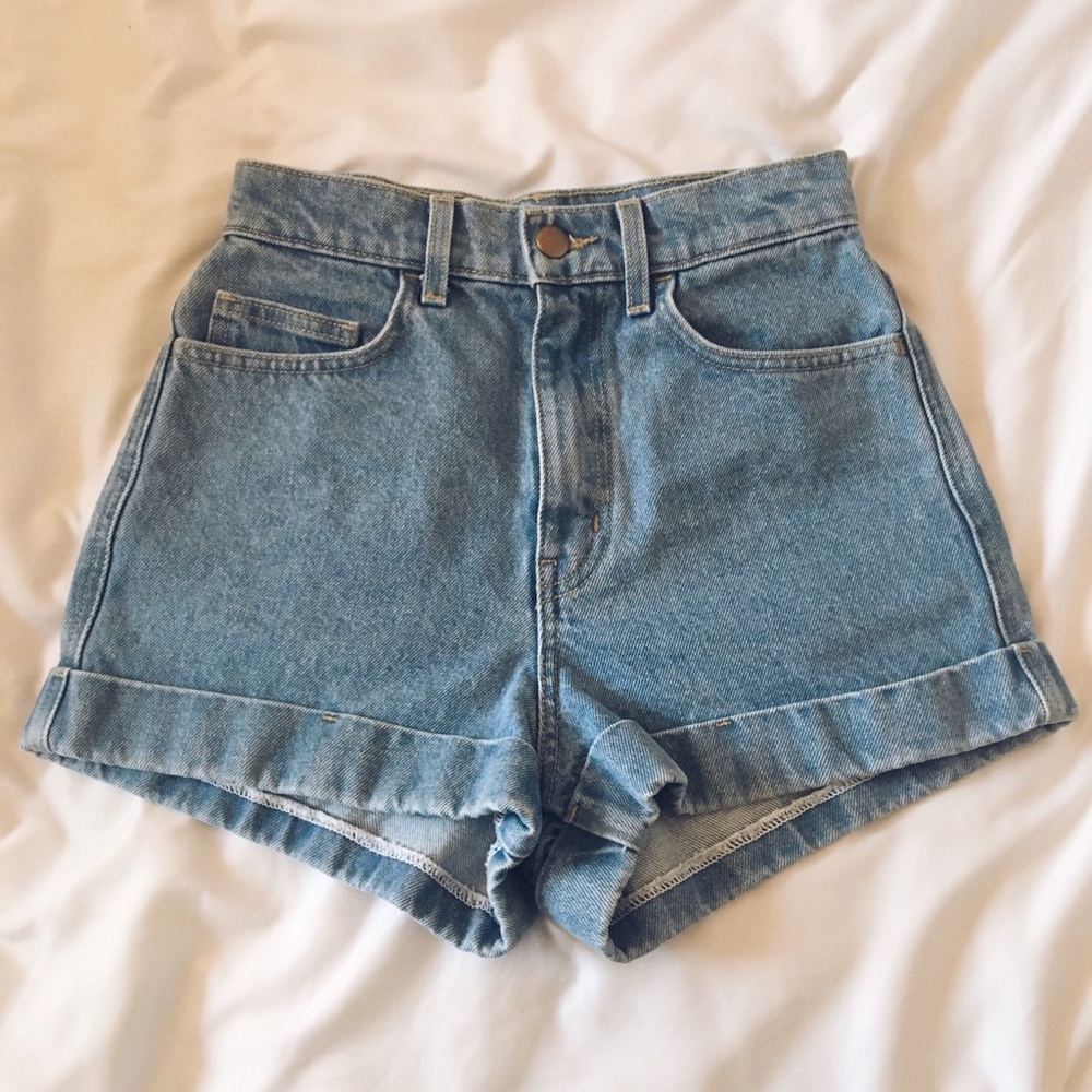 AMERICAN APPAREL high-waist jean cuff short 🌷