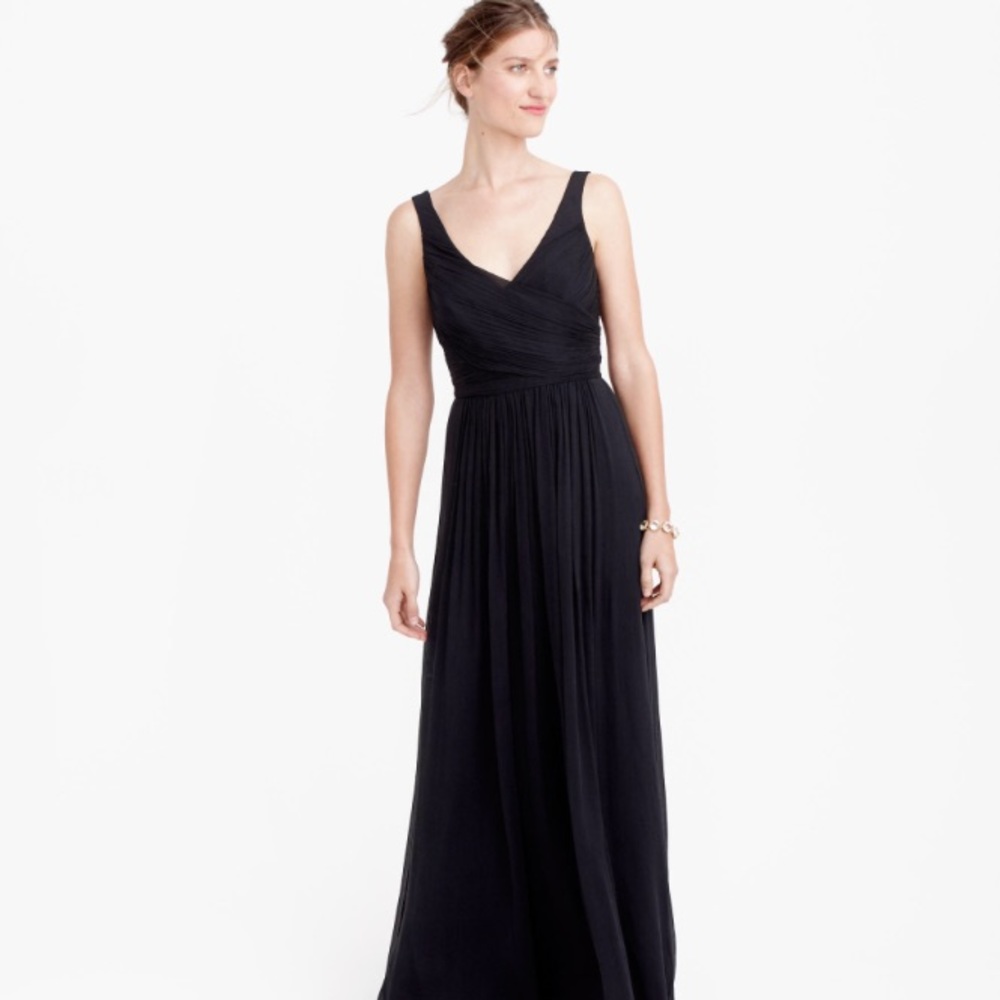Navy Chiffon J.Crew long bridesmaid dress