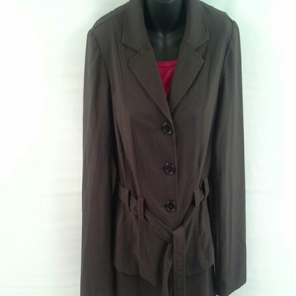 T. Milano 2pc Pant Suit Dark Gy/Bn S 8