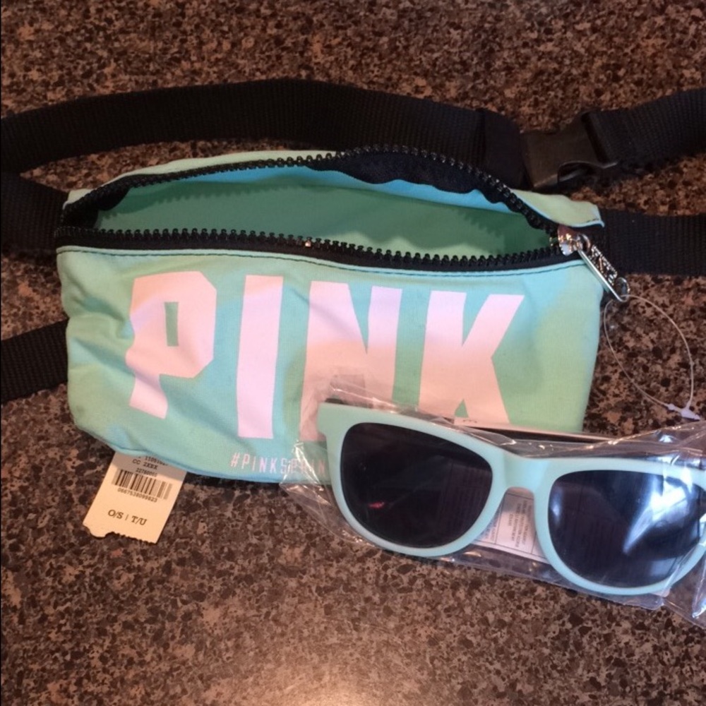PINK fanny pack & sunglasses