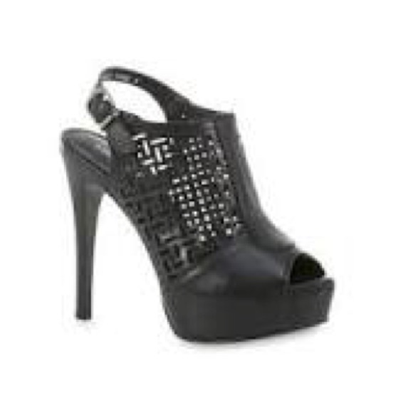 NEW Peep Toe Black Platform Sandals - Picture 2 of 10