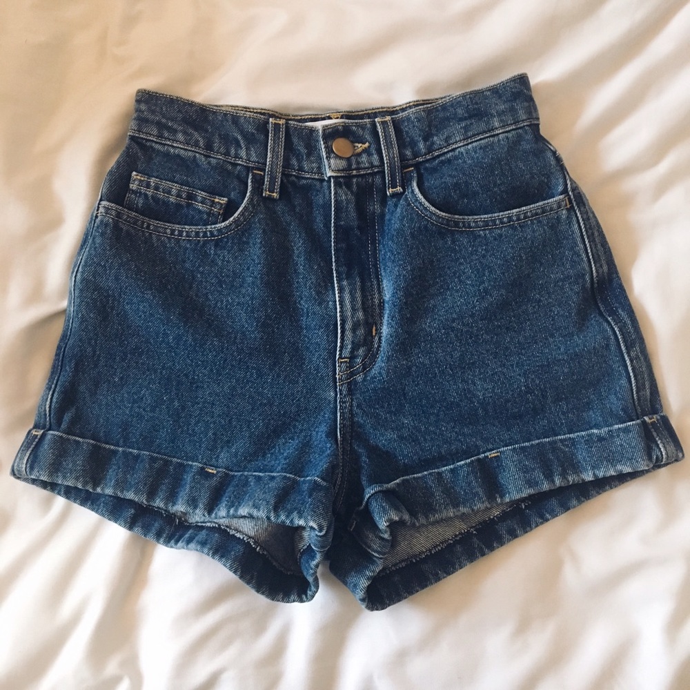 AMERICAN APPAREL high-waist jean cuff short 🌼