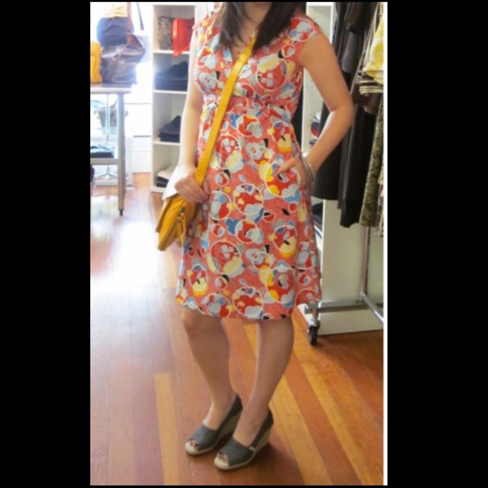 SUNHEE MOON made in SF red mock wrap dress