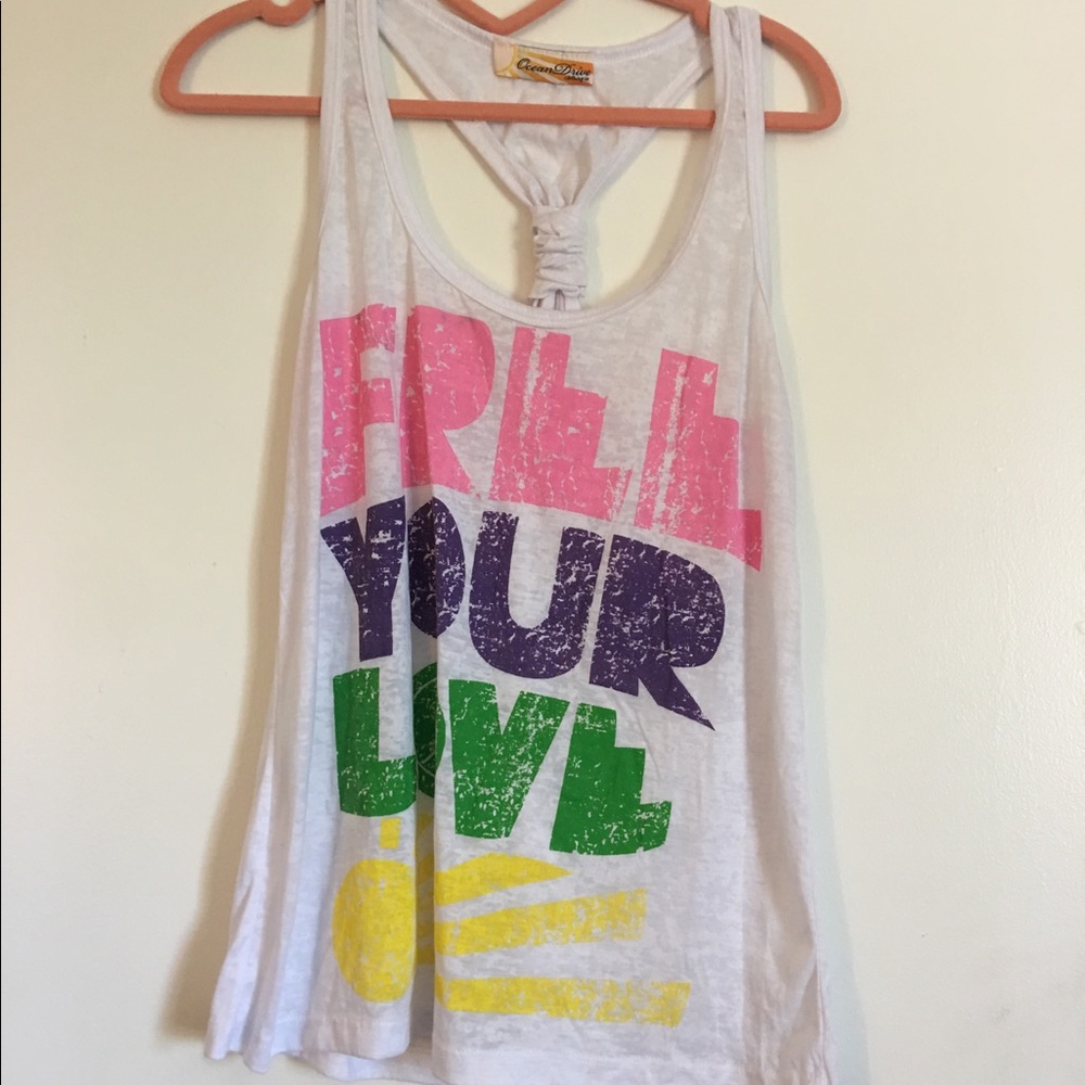 *DONATING 5/18* White beachy tank