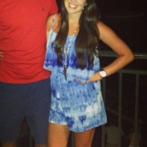 Blue tie dye romper