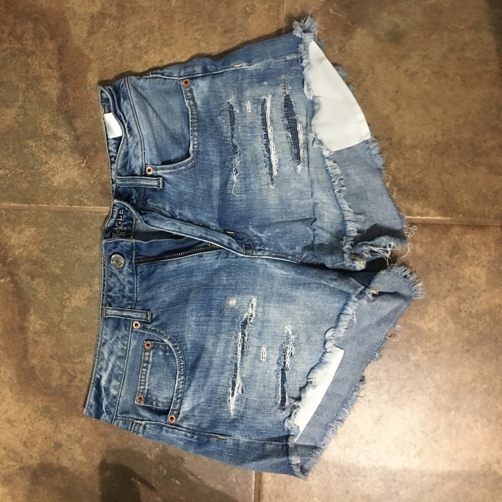 American Eagle High Rise Distressed Shorts