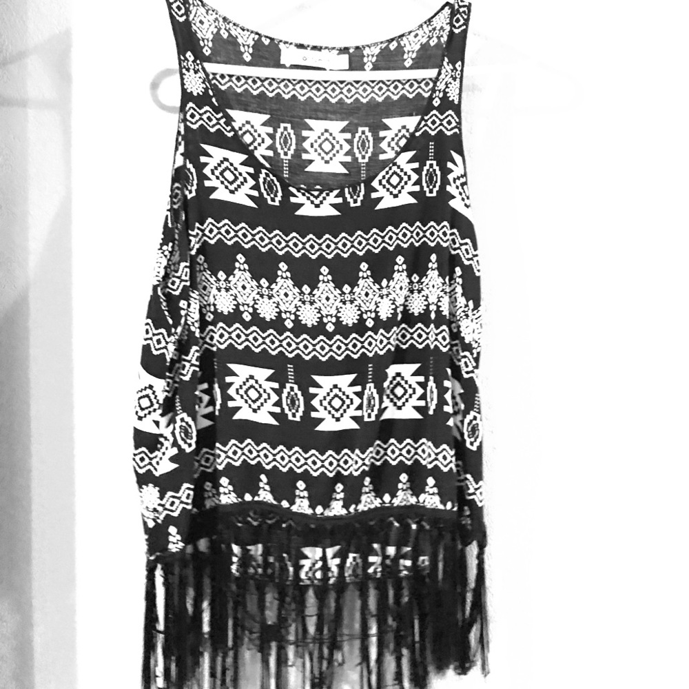 Aztec fringe top