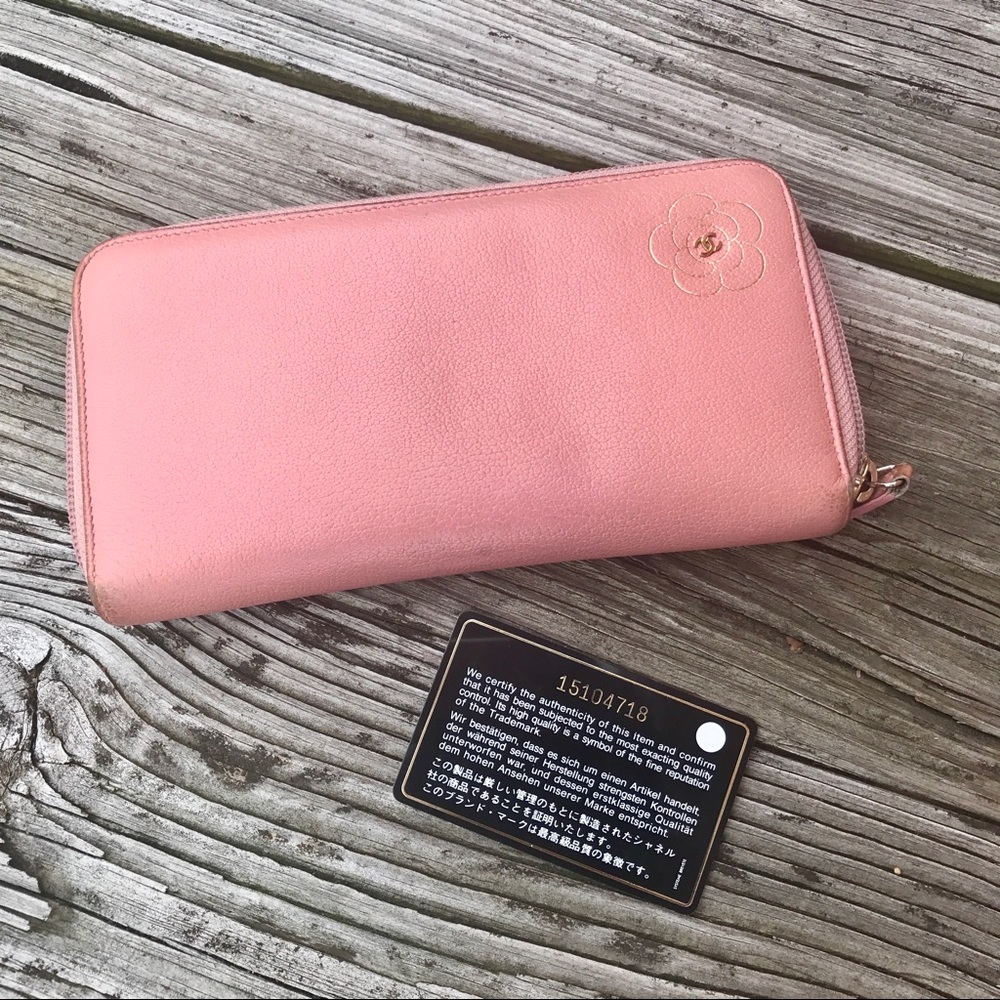 Chanel Camellia Long Zippy Clutch Wallet