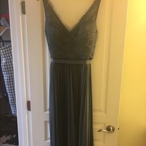 Anthropologie gray bridesmaid dress