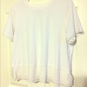 Lululemon White Ruffle Tee