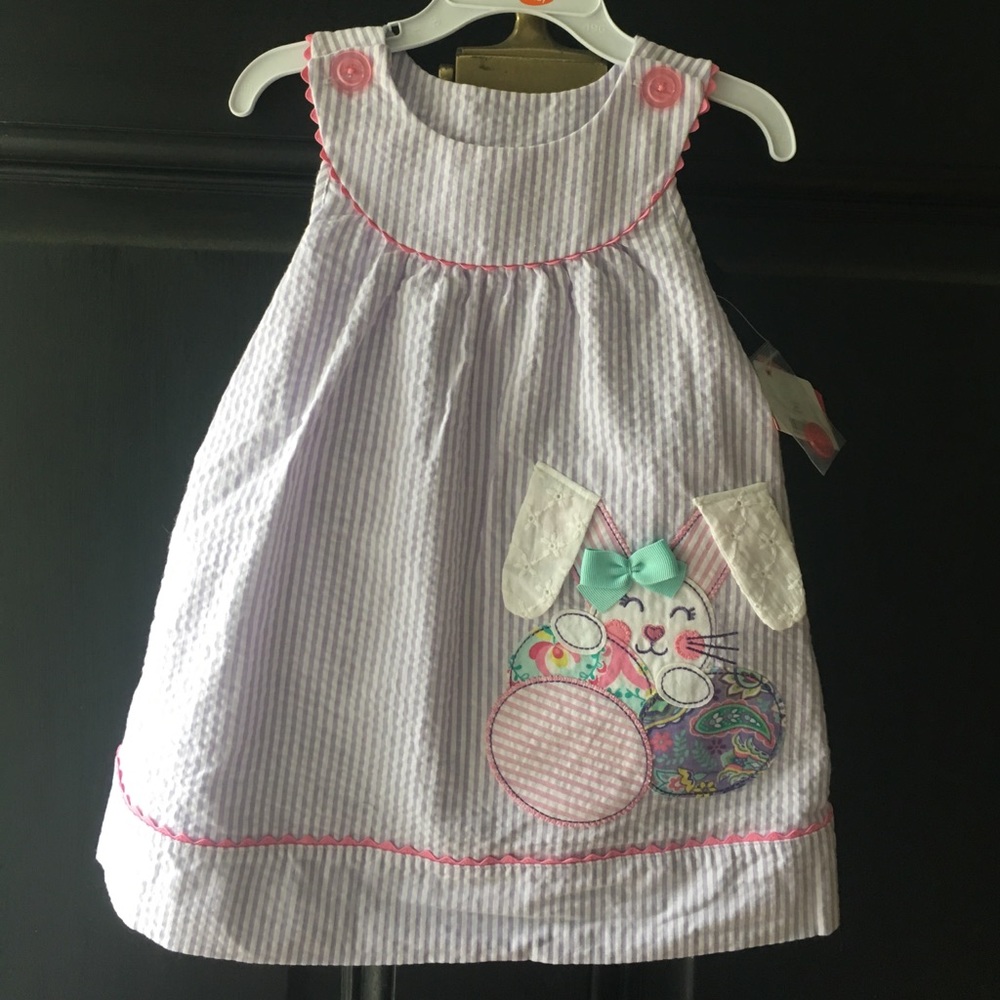 NWT Nursery Rhyme Seersucker Bunny Dress & Bloomer