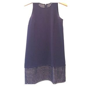 Loft navy shift dress with eyelit accents - size 4