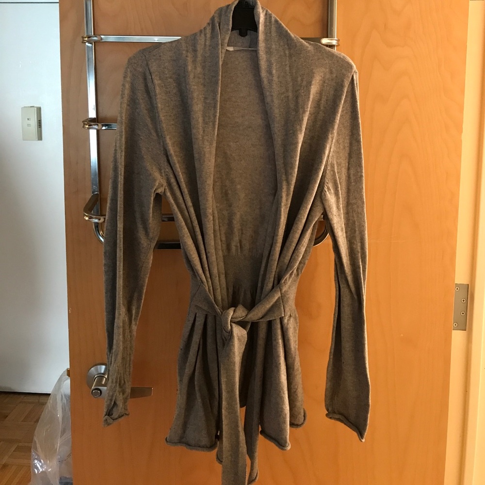 Athleta Grey Belted Cardigan