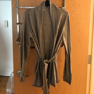 Athleta Grey Belted Cardigan