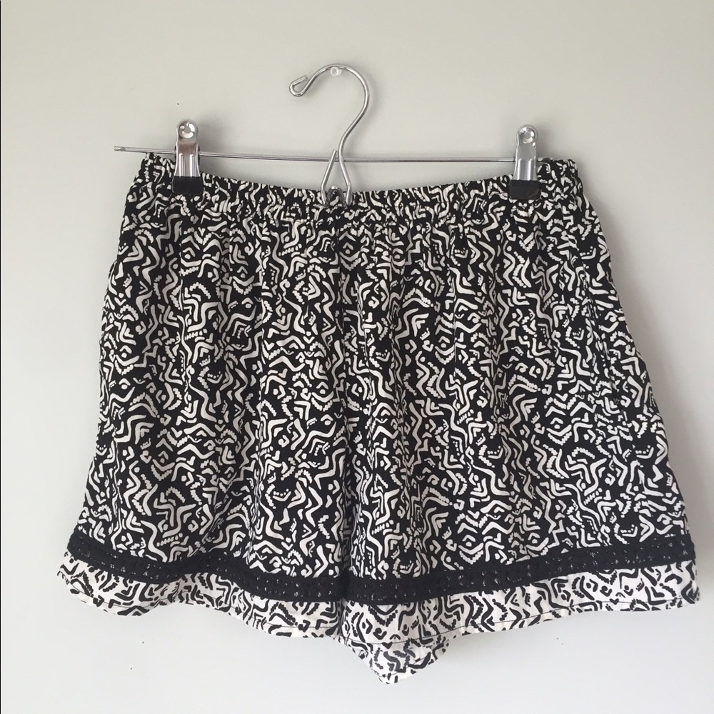 Black and white shorts