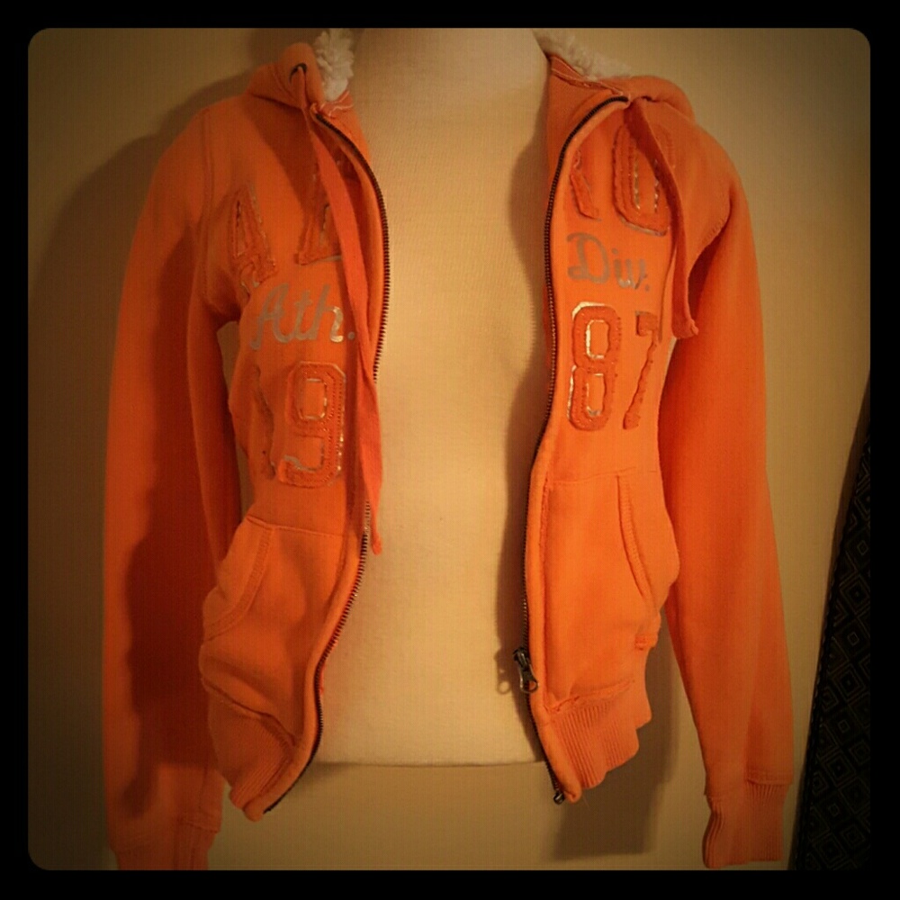Orange furry jacket