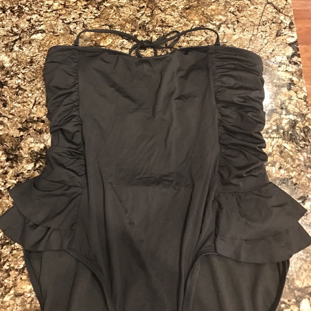Old navy black one piece. Halter strap.