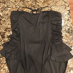 Old navy black one piece. Halter strap.