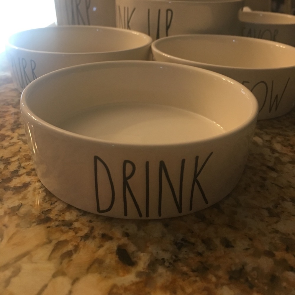 Rae Dunn "drink" small pet bowl