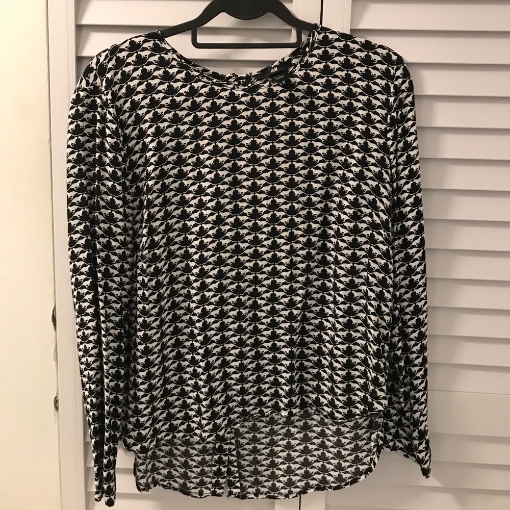 High Low Long Sleeve Cats Blouse