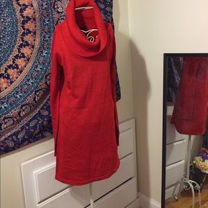 Sparkly red sweater dress