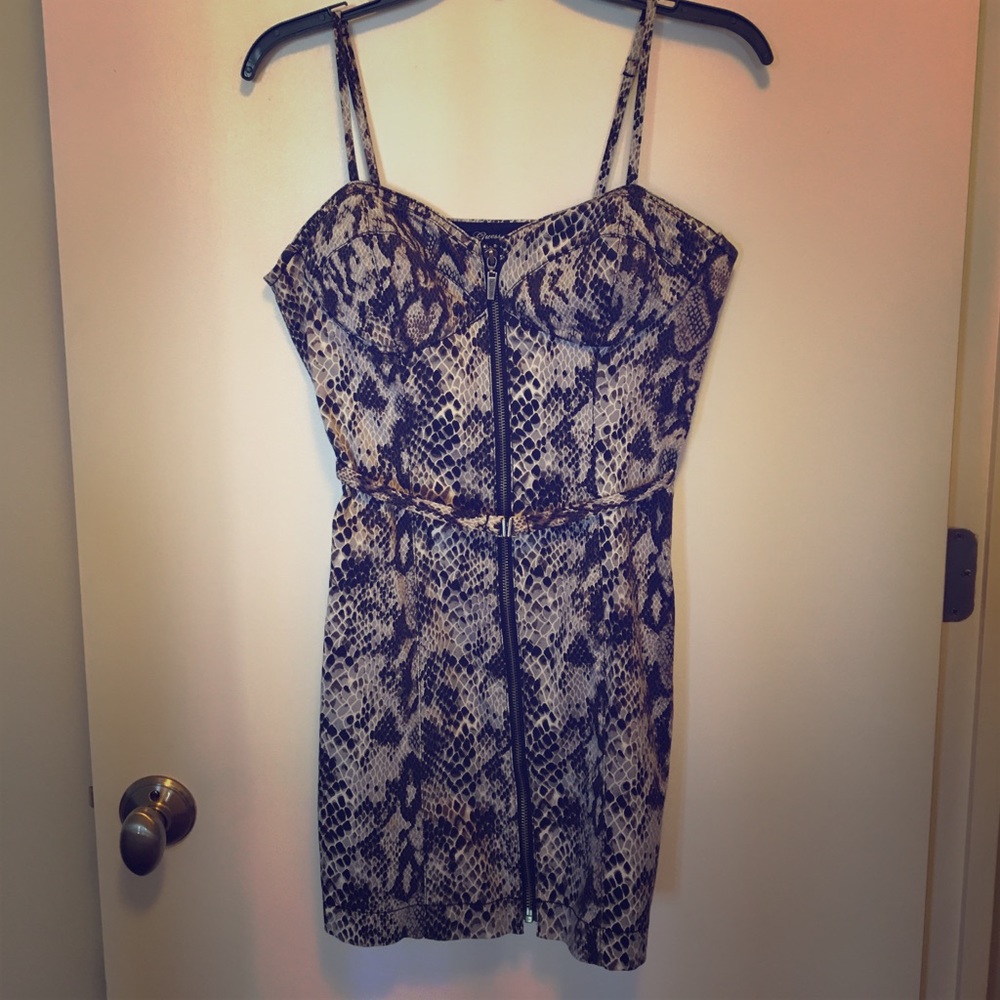 Snakeskin spaghetti strap dress by Guess