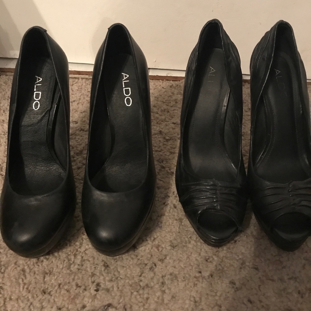 Two pairs of bakers black heels