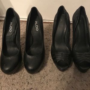 Two pairs of bakers black heels